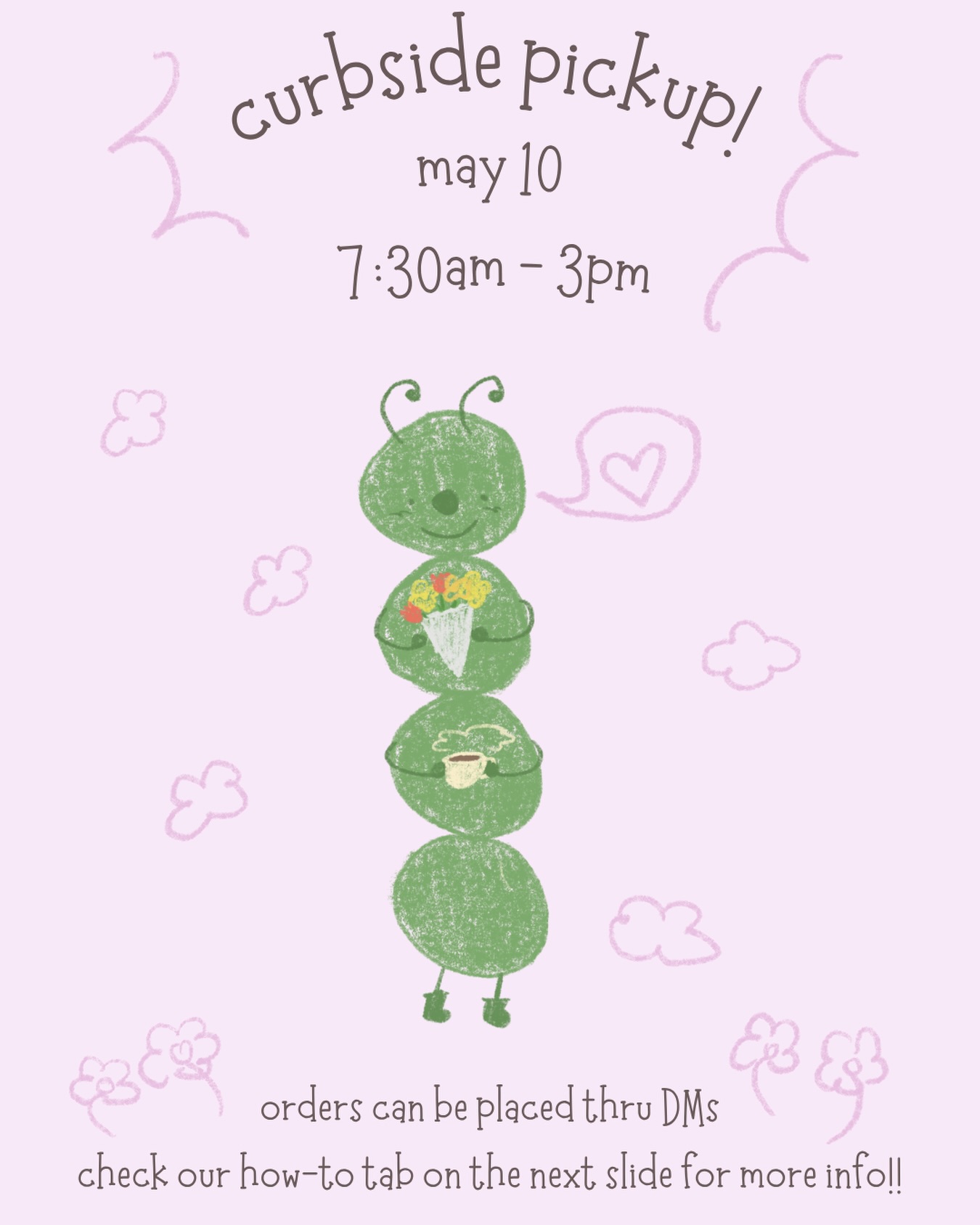 spring menu illustration with hand-drawn flowers
